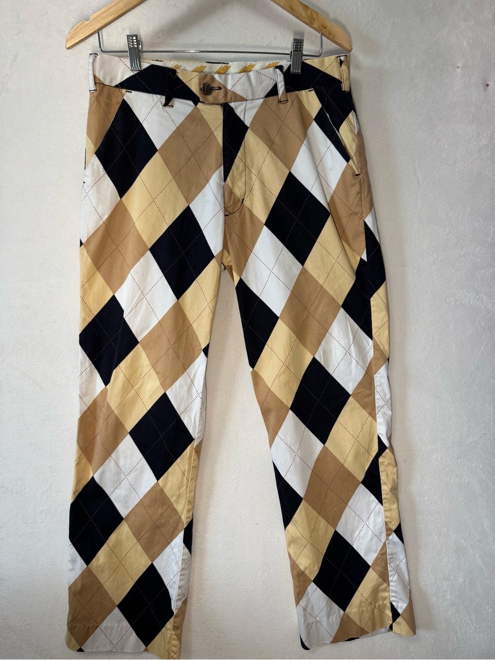 Loudmouth Multicolor Argyle Golf Pants Size 30x32  Sport Custom Taylored